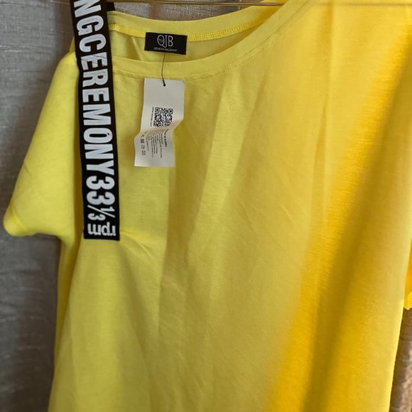 798 qjb zeda style yellow opening ceremony 331/3 rpm women's top-One size-NWT - Picture 5 of 7